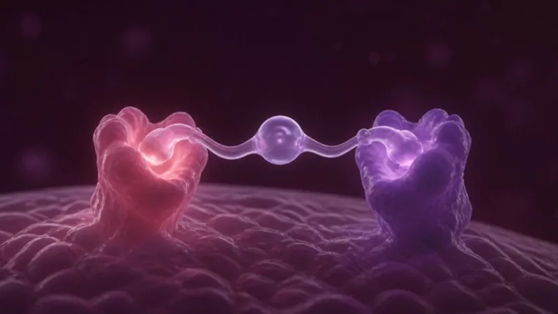 Ilustración de una molécula que se une a dos receptores hormonales distintos